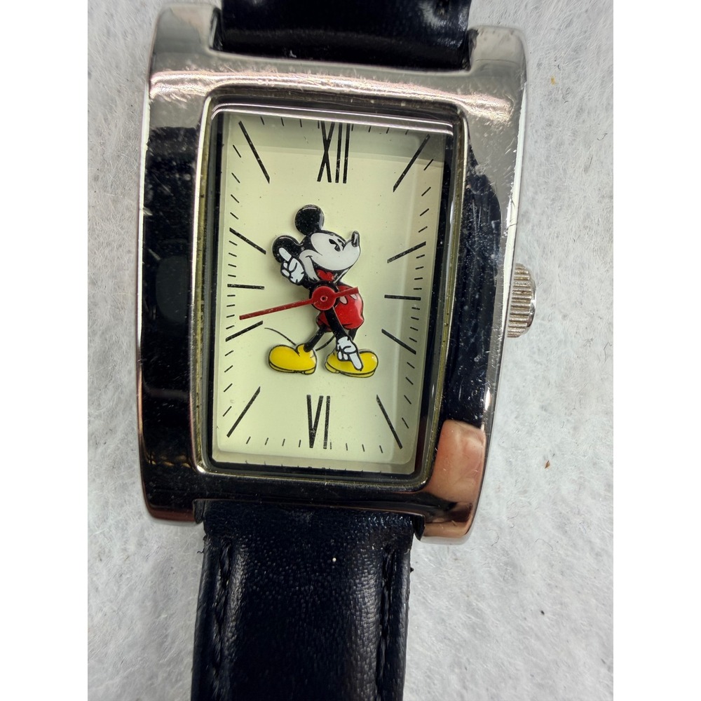 Disney Mickey Mouse MU0941 Rectangular Analog Watch Japan Movement UNTESTED